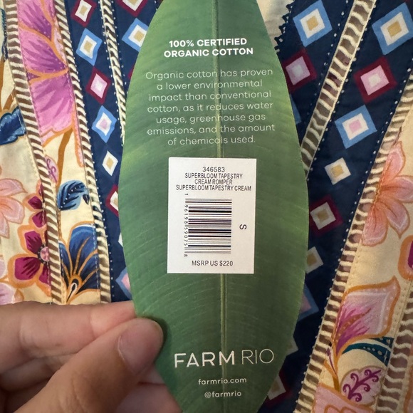Farm Rio Cream Superbloom Tapestry Organic Cotton Romper - Picture 6 of 11